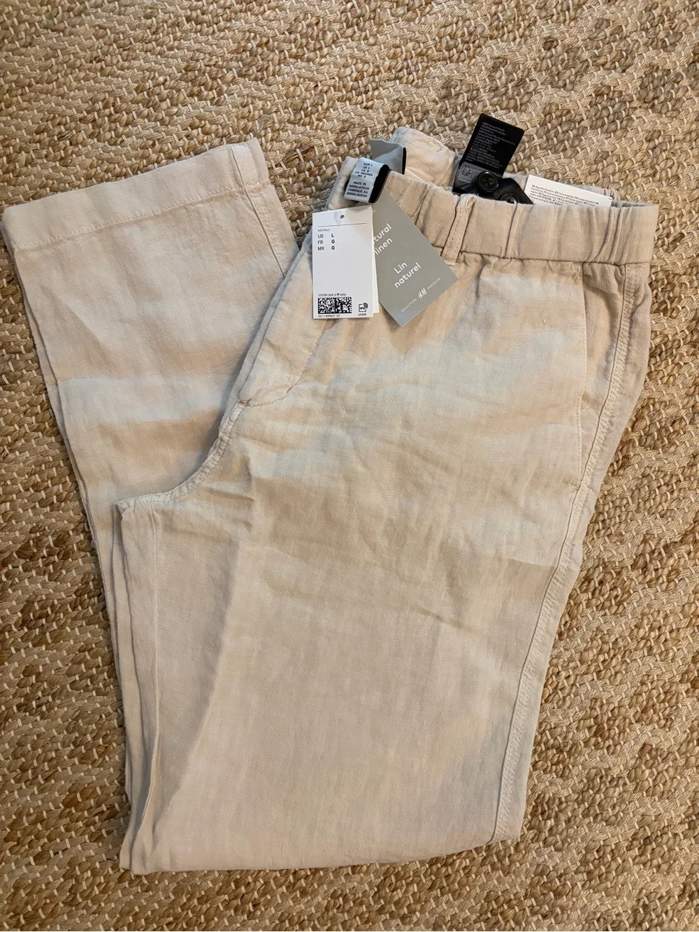 H&M Linen Blend Pants in Natural - NWT